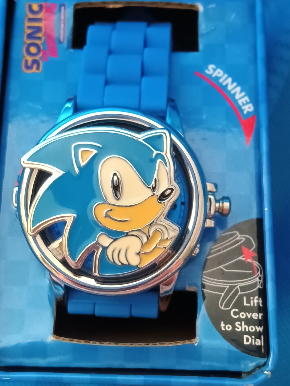 Blue Sonic The Hedgehog Fidget Spinner Watch